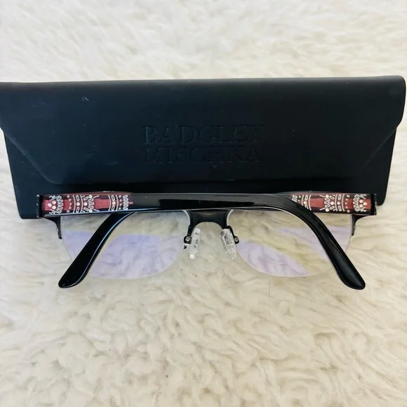 Badgley Mischka Halfrim Eyeglasses Frame Only W/ Case - Picture 4 of 11